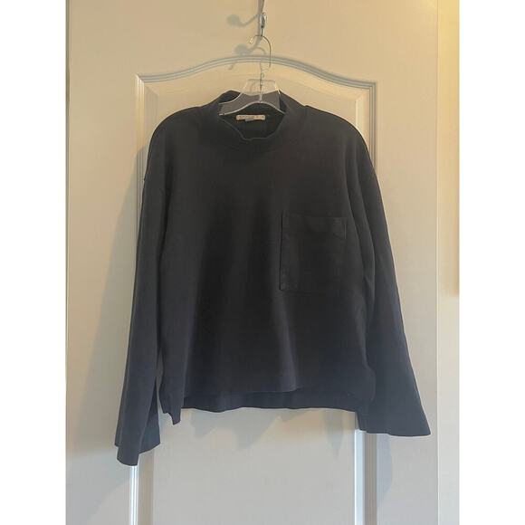 Anthropologie Stateside Black Mockneck oversized crop top - Picture 3 of 10